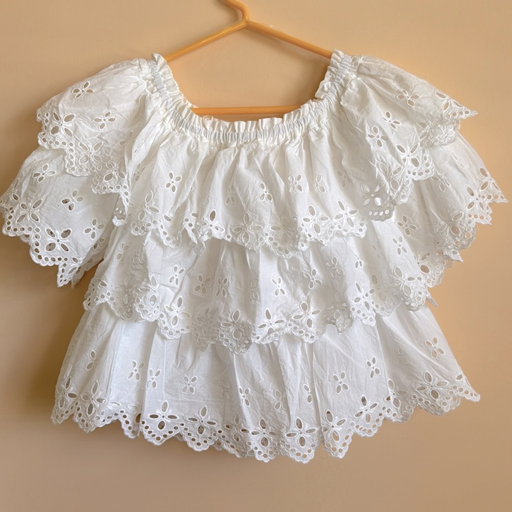 EUC Hannah Banana White Top Size 16